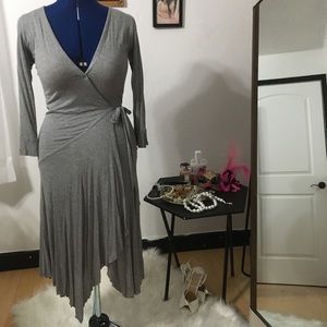 Gray wrap dress